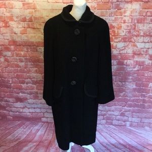 Hengerer’s Vintage 1960’s Full Length Black Wool Coat